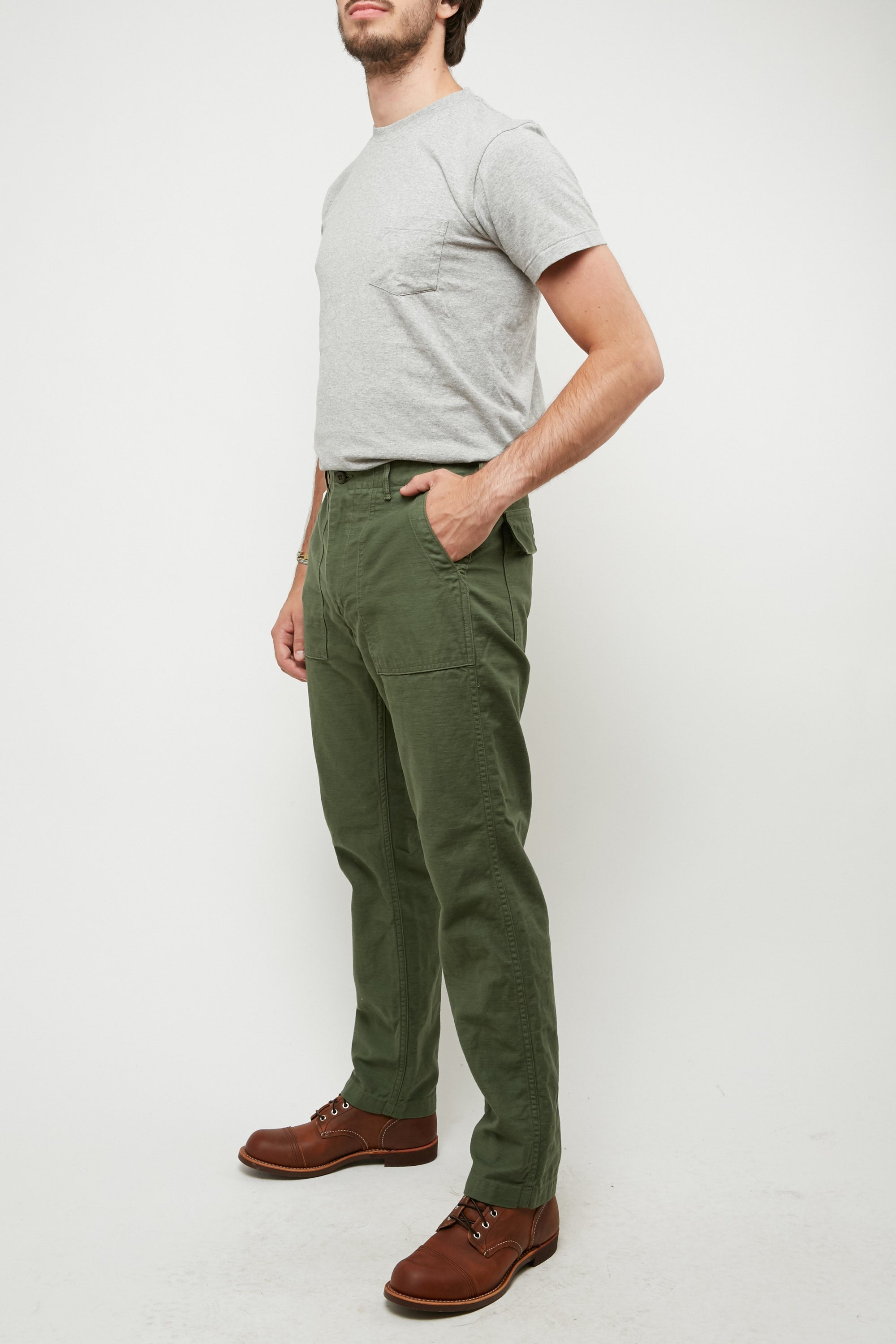 OrSlow Slim Fit Fatigue Pants - Olive - Totem Brand Co.