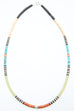 Multicolor Heishi Necklace by Gerard & Mary Calabaza - Yellow Clear Serpentine - Socorro, NM