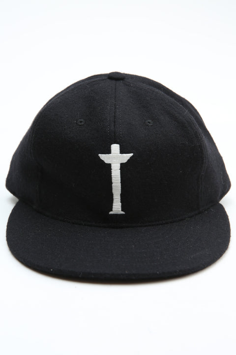 Ebbets x Totem Brand Co. Cap - Black Wool - EXCLUSIVE