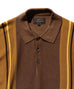 Beams Plus Knit Polo Stripe - Brown