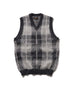 Beams Plus Mohair Check Pullover Knit Vest - Grey