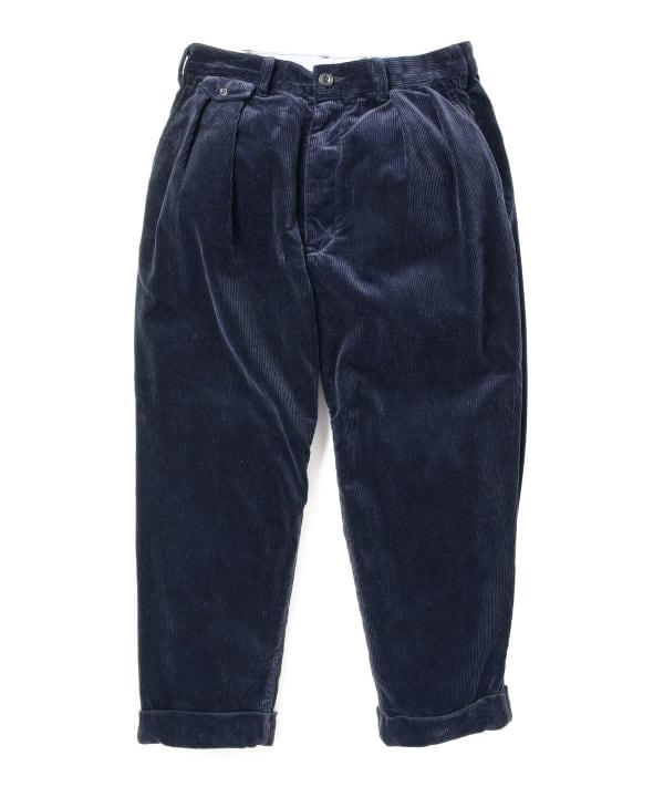BEAMS PLUS / 2-pleat corduroy trousers-Navy