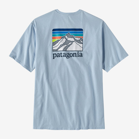 Patagonia Men's Line Logo Ridge Pocket Responsibili-Tee® (Chilled Blue)
