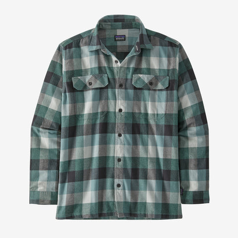 Patagonia Men's Men's Long-Sleeved Organic Cotton Midweight Fjord Flannel Shirt - Guides: Nouveau Green
