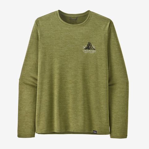 Patagonia Men's Long-Sleeved Capilene® Cool Daily Graphic Shirt - Lands (Chouinard Crest: Buckhorn Green X-Dye)