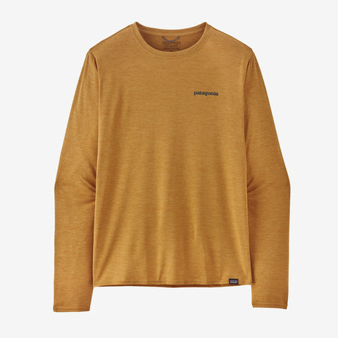 Patagonia Men's Long-Sleeved Capilene® Cool Daily Graphic Shirt - Waters (Boardshort Logo: Pufferfish Gold X-Dye)