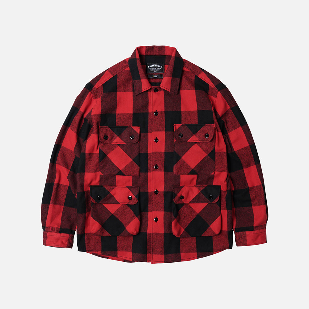 FrizmWORKS - Buffalo Check Shirt Jacket - Red