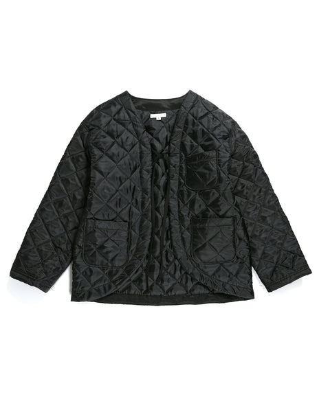 Engineered Garments Cutaway Jacket - Black Polyester Diamond Double Face Quilt DZ022