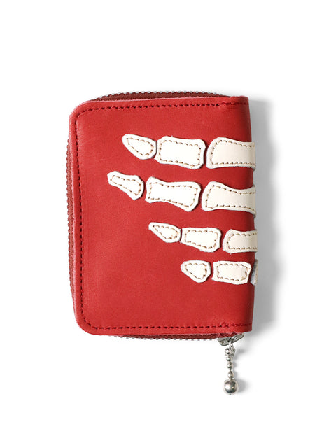 Kapital THUMB-UP BONE HAND ZIP Mini Wallet - Red