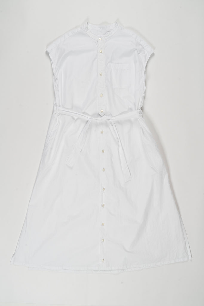 Engineered Garments Banded Collar Dress - White 100's 2Ply Broadcloth