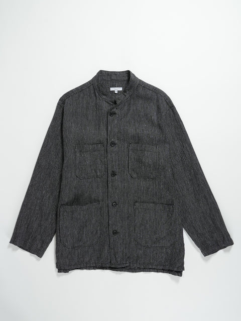 Engineered Garments Dayton Shirt - Black/Grey Linen Stripe