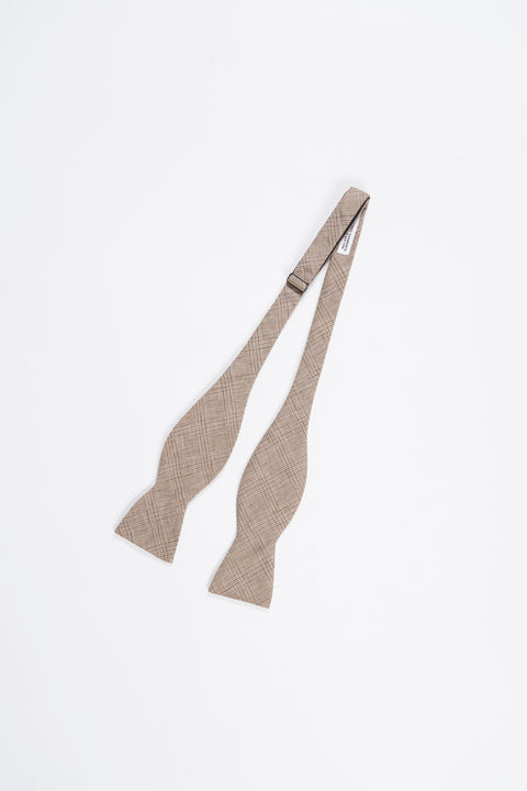 Engineered Garments Butterfly Bow Tie - Beige Linen Glen Plaid