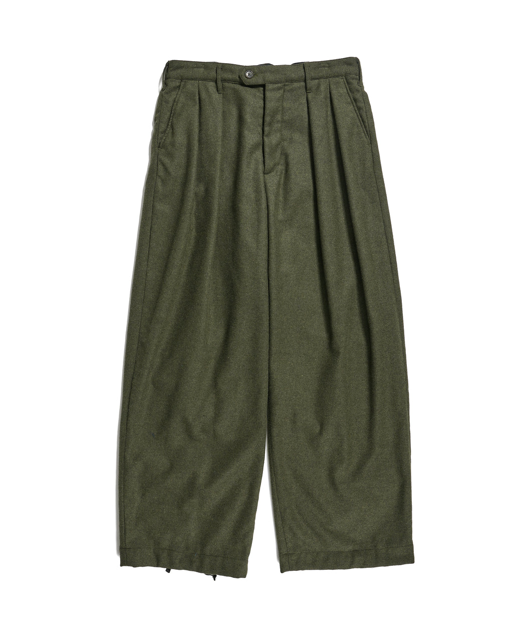 Engineered Garments Oxford Pants -  Olive Solid Poly Wool Flannel