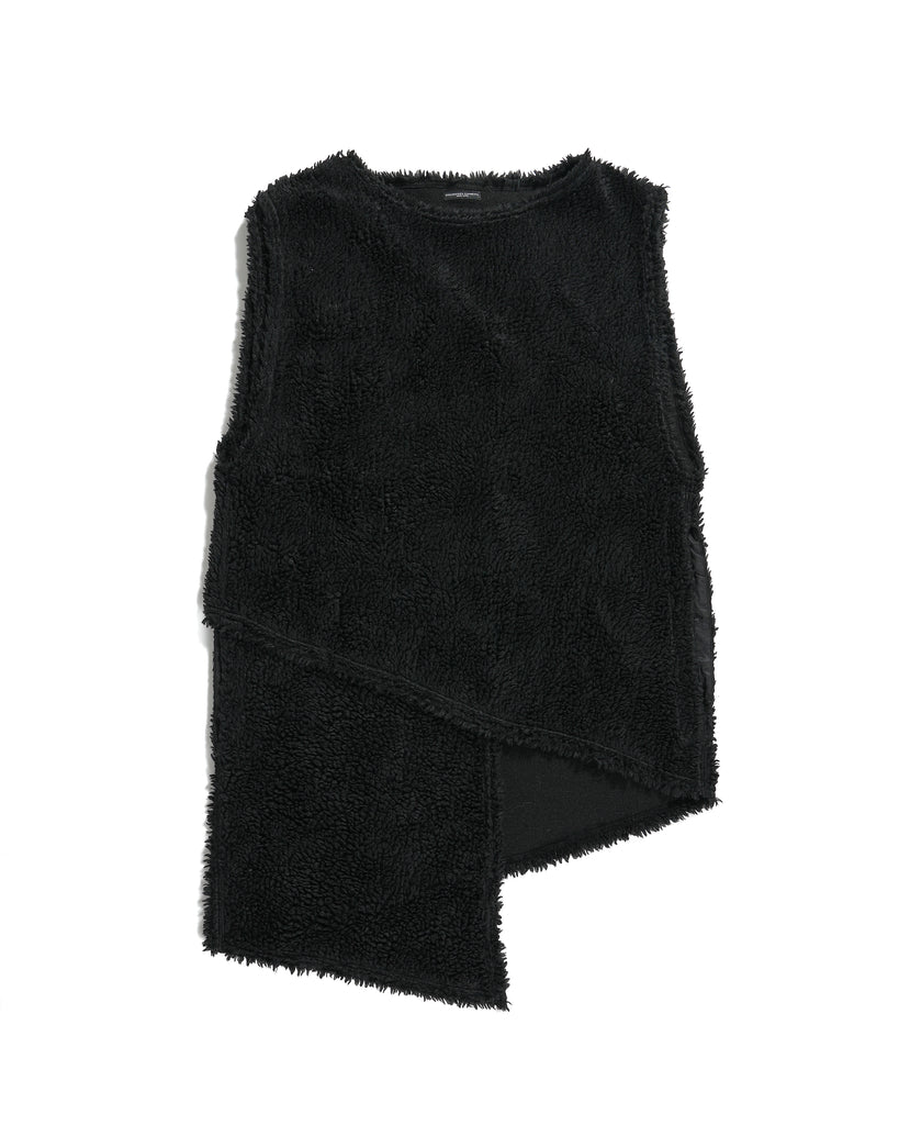 Engineered Garments Wrap Knit Vest - Black Polyester Shearling