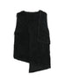 Engineered Garments Wrap Knit Vest - Black Polyester Shearling