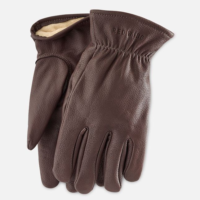 Red Wing Lined Buckskin Leather Glove - Brown