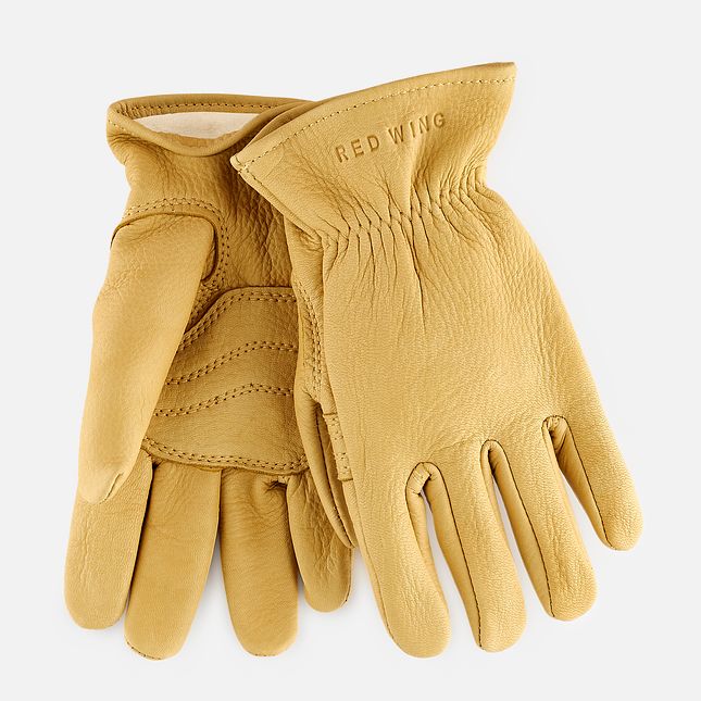 Red Wing Lined Buckskin Leather Glove - Yellow