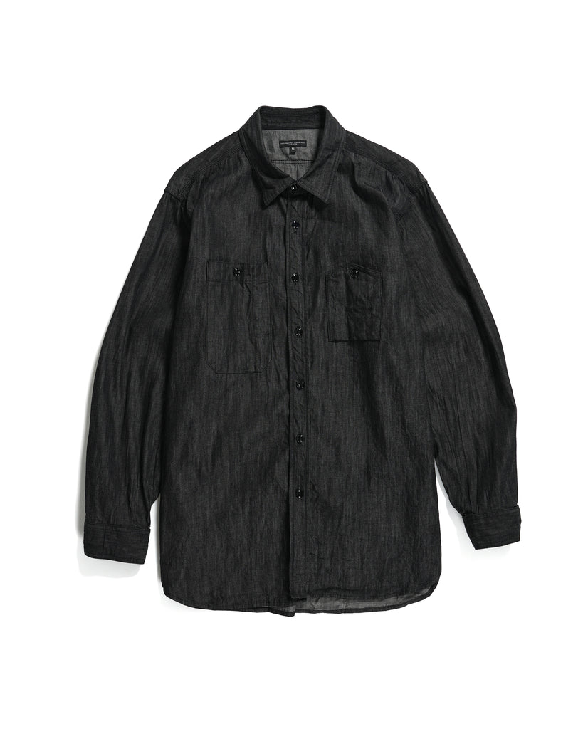 Engineered Garments Work Shirt - Black Cotton Denim Shirting