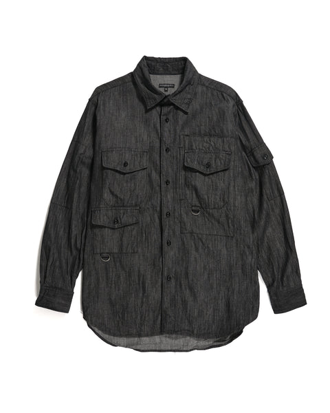 Engineered Garments Trail Shirt - Black Cotton Denim Shirting