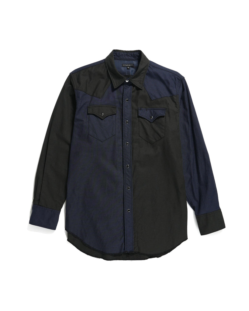 Engineered Garments Combo Western Shirt Cotton Oxford Twill- Navy