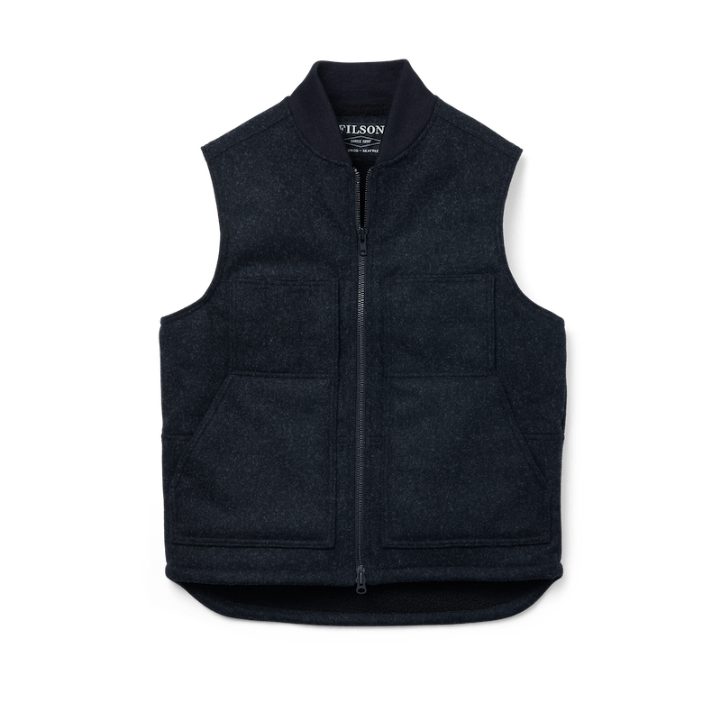 Filson Lined Mackinaw Wool Work Vest - Black