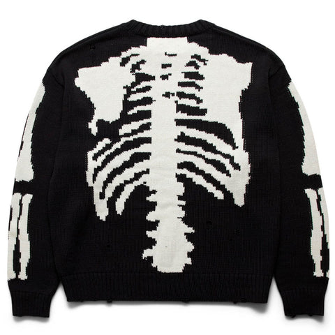 Kapital 5G Cotton Knit BONE Crew Sweater - Black