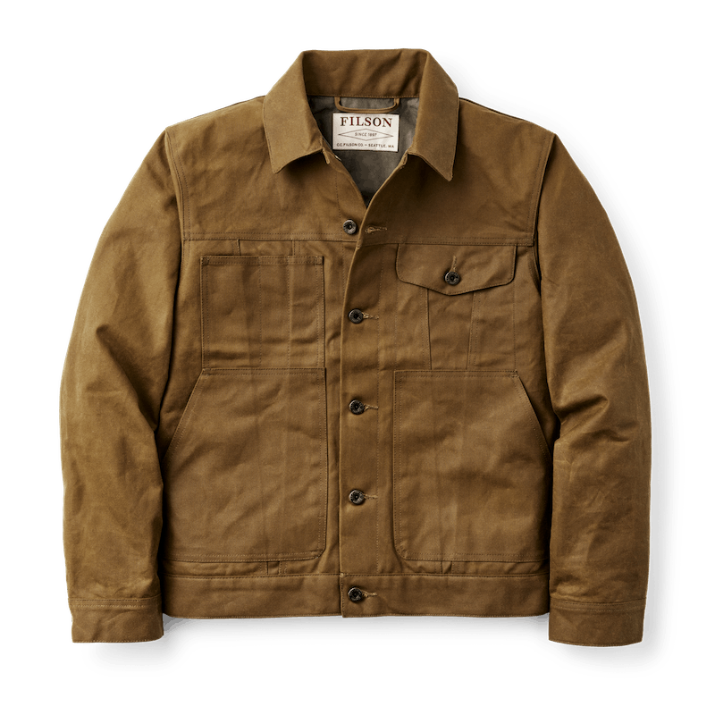 Filson Men's Tin Cloth Short Lined Cruiser Jacket - Dark Tan