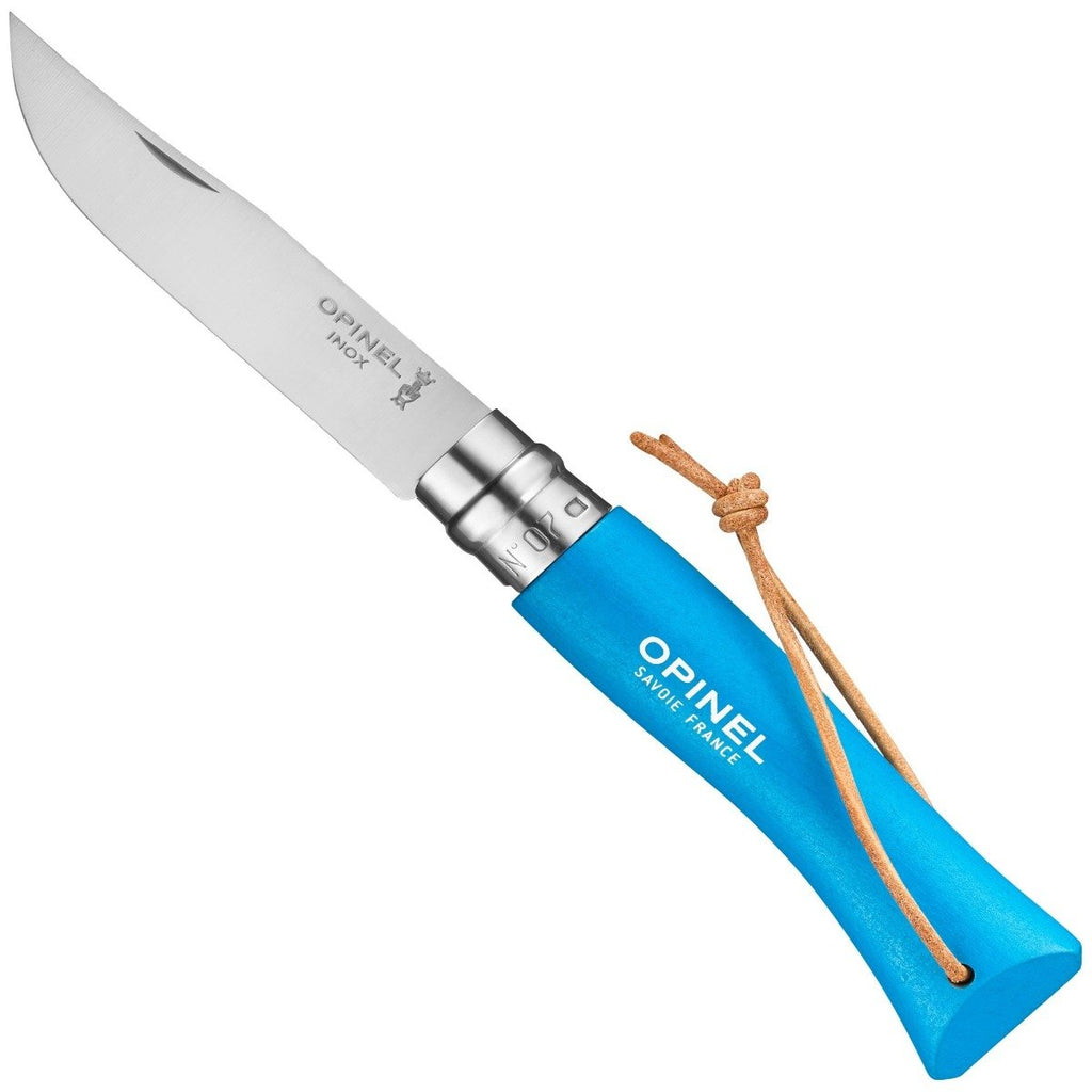 Opinel No.07 Stainless Steel Pocket Knife with Lanyard (Various Colors)