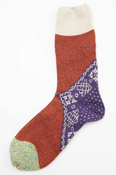 Kapital 96 Yarns Wool Heel Bandana Socks - Purple
