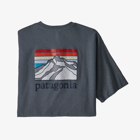 Patagonia Men's Line Logo Ridge Pocket Responsibili-Tee® - Plume Grey