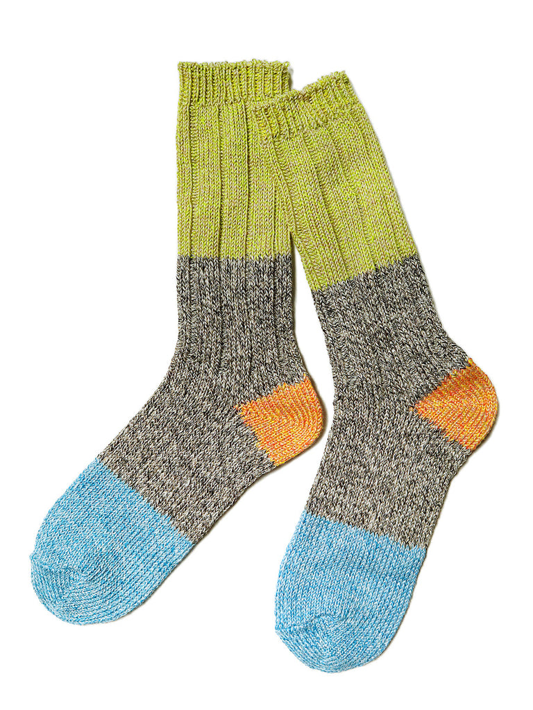 Kapital 56 Yarns Linen Grandrlle Socks - Yellow / Green