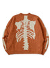 Kapital 5G cotton Knit BONE crew sweater - Orange