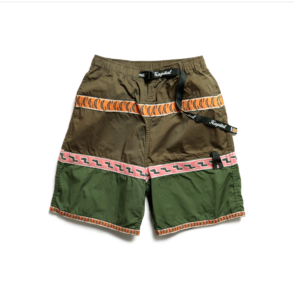 Kapital Comb Burberry ECO BAKA Shorts - Khaki