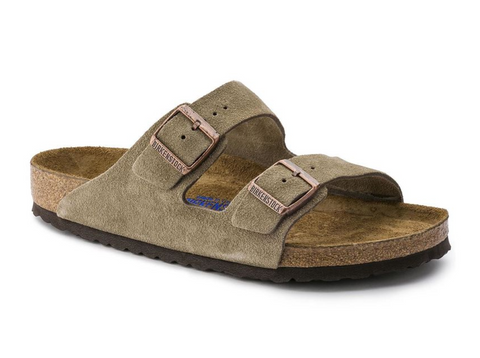 Birkenstock Arizona Suede Leather Soft Footbed - Taupe