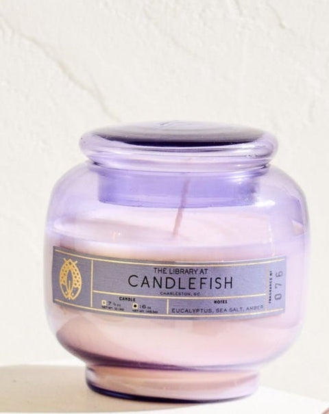 Candlefish No. 76 Bubble Glass Candle 7.5 oz (Blue)